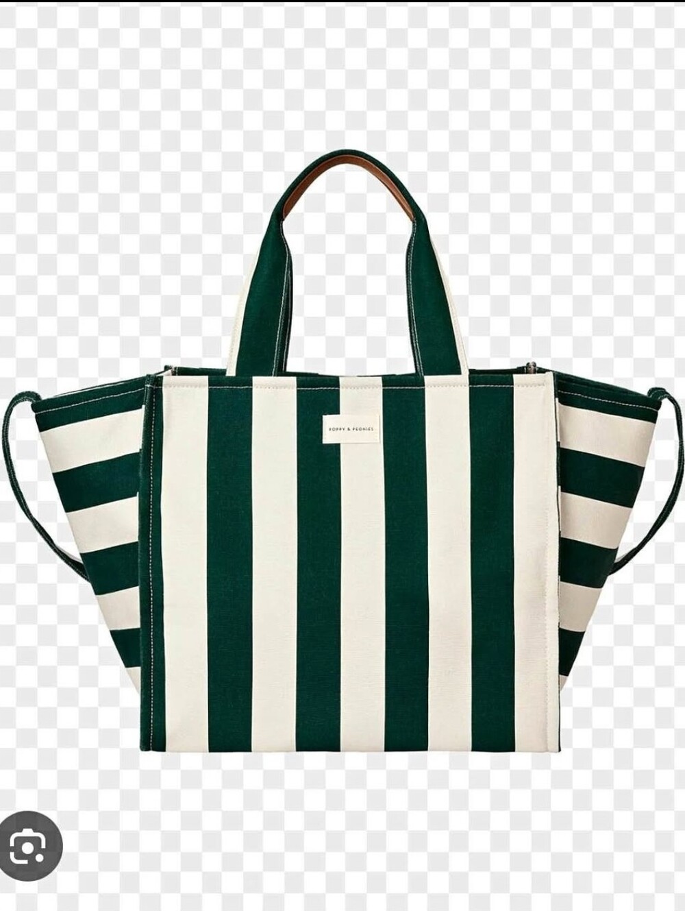 NEW! Seaside Coastal Collection | Striped Green & White Canvas Tote Bag🐠